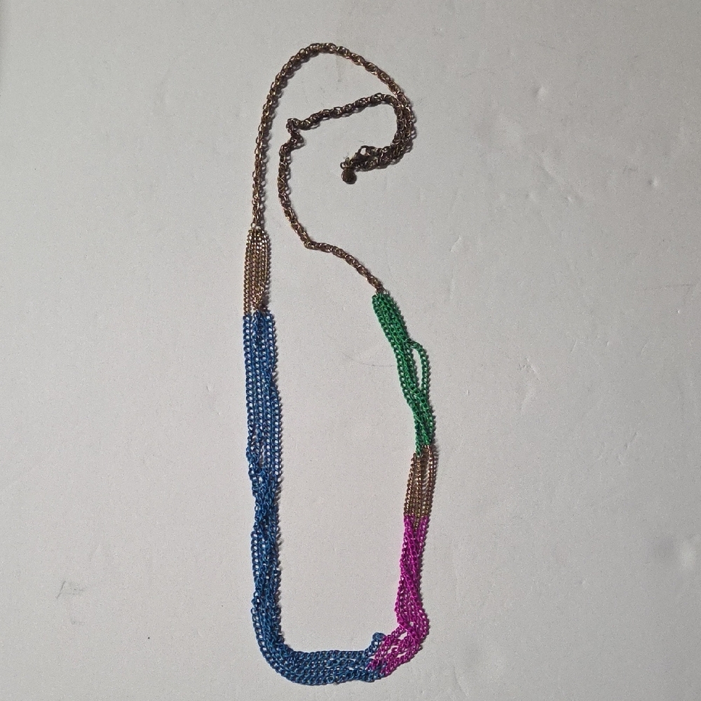 J. Crew Blue, Pink, and Green Beaded Necklace
